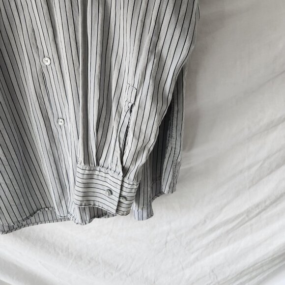 Hugo Boss Mens Slim Fit Button Down Long Sleeve Shirt Blue with Stripes 17.5 - Picture 3 of 8